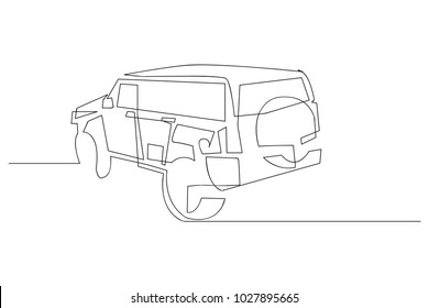 continuous line drawing of car transportation
