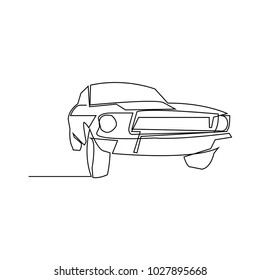 Continuous Line Drawing Of Car Transportation