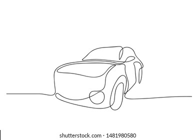 continuous line drawing of car transportation Simple lines, hand-drawn illustrations, vector