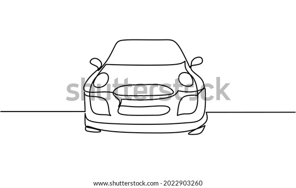 Continuous line\
drawing of car, transportation design, object one line, single line\
art, hand drawn, vector\
illustration