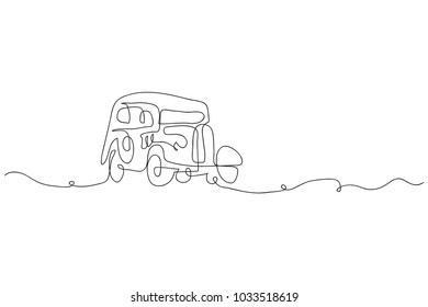 continuous line drawing of car vector illustration