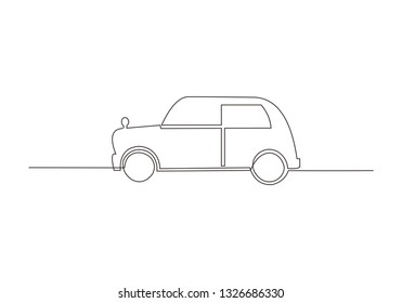continuous line drawing of car vector