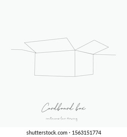 continuous line drawing. cardboard box. simple vector illustration. cardboard box concept hand drawing sketch line.