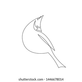 continuous line drawing of cardinal bird