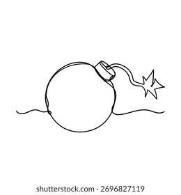 Línea continua de dibujo de dibujos animados de explosión