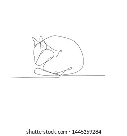continuous line drawing of cat. isolated sketch drawing of cat line concept. outline thin stroke vector illustration