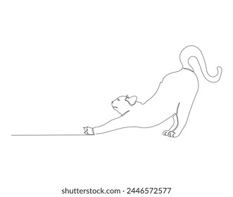 Continuous line drawing of cat. One line of cute cat. Cute pet concept continuous line art. Editable outline.
