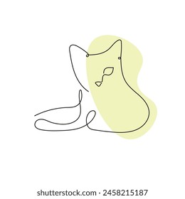 Continuous line drawing of cat. One sketch doodle outline drawing vector illustration