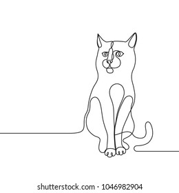 Continuous line drawing cat single line concept for veterinary service, pet shops advertisement, animal adoption, grooming salon, pet care products