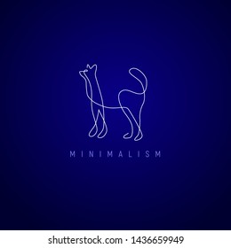 Continuous line drawing. Cat symbol. Logo of the cat. Vector illustration