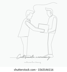 continuous line drawing. certificate ceremony. simple vector illustration. certificate ceremony concept hand drawing sketch line.