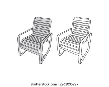 continuous line drawing of chair logo stock illustration design.