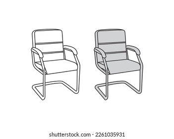 continuous line drawing of chair logo stock illustration design.