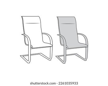 dibujo de línea continua del diseño de la ilustración del material del logotipo de la silla.