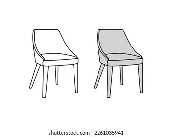 continuous line drawing of chair logo stock illustration design.