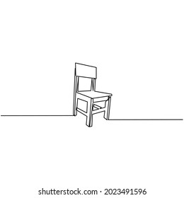 Continuous line drawing of chair, object one line, single line art, hand made, vector illustration