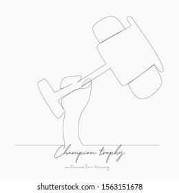 continuous line drawing. champion trophy. simple vector illustration. champion trophy concept hand drawing sketch line.