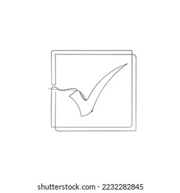 continuous line drawing check list box illustration