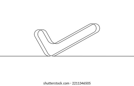 Dibujo de línea continua de marca de verificación, icono de lista de verificación 3d, crecimiento comercial, objeto de una línea, arte de una sola línea, ilustración vectorial