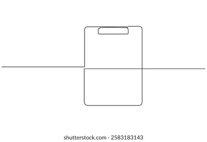 Continuous Line Drawing of Checklist Icon. Hand Drawn Symbol Vector Illustration, Continuous one line drawing of clipboard with checklist. One line drawing illustration of checklist on clipboard.