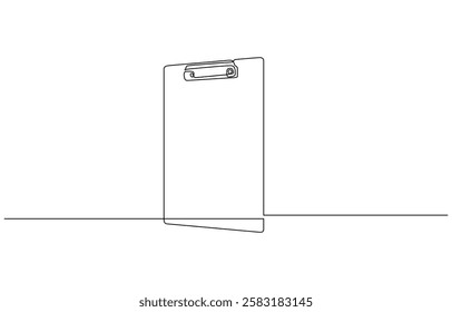 Continuous Line Drawing of Checklist Icon. Hand Drawn Symbol Vector Illustration, Continuous one line drawing of clipboard with checklist. One line drawing illustration of checklist on clipboard.