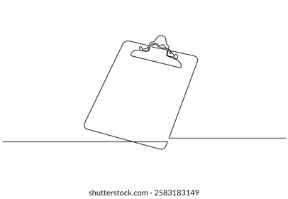 Continuous Line Drawing of Checklist Icon. Hand Drawn Symbol Vector Illustration, Continuous one line drawing of clipboard with checklist. One line drawing illustration of checklist on clipboard.