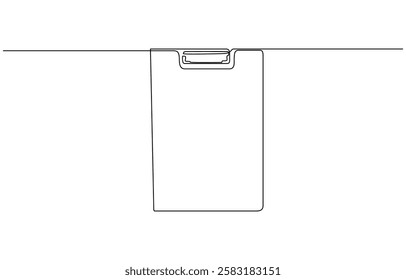 Continuous Line Drawing of Checklist Icon. Hand Drawn Symbol Vector Illustration, Continuous one line drawing of clipboard with checklist. One line drawing illustration of checklist on clipboard.