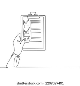 Continuous line drawing checklist illustration art