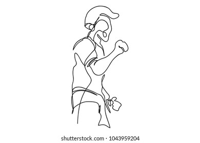 continuous line drawing of a cheerful cheerful leader cheerful vector business illustrator
