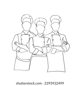 dibujo de línea continua de un cocinero cocinero un concepto gourmet ilustrador a mano vector