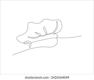Continuous Line Drawing Of Chef Hat. One Line Of Chef Hat. Chef Hat Continuous Line Art. Editable Outline.