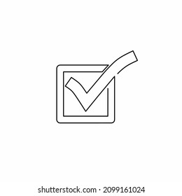 Continuous line drawing of chek, ok icon, object one line single line art, vector illustration