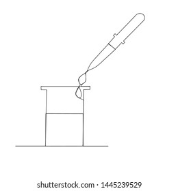 continuous line drawing of chemical retort. isolated sketch drawing of chemical retort line concept. outline thin stroke vector illustration