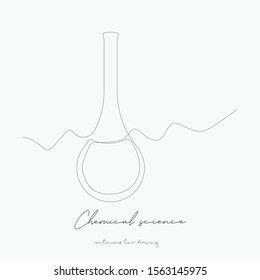 continuous line drawing. chemical science flask. simple vector illustration. chemical science flask concept hand drawing sketch line.