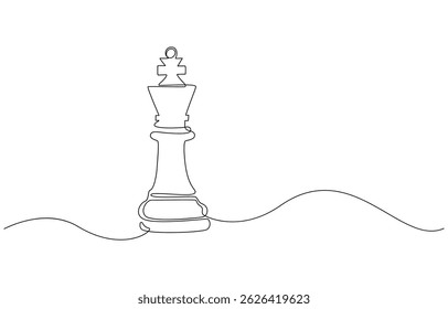 Continuous Line Drawing of Chess Icon. Hand Drawn Symbol Vector Illustration, Chess Vector Line Icon - Simple Thin Line Icon, Chess Kings and Queen