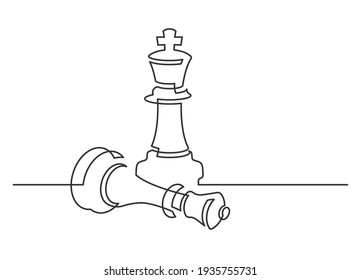 Continuous Line Drawing Of A Chess Pieces
King Versus Queen. Chess Game Concept. Vector Illustration