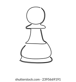Continuous line drawing of a chess pieces king versus queen. Chess game concept. Vector illustration