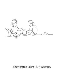 continuous line drawing of children. isolated sketch drawing of children line concept. outline thin stroke vector illustration