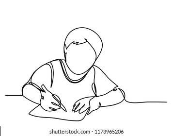 Imagenes Fotos De Stock Y Vectores Sobre Cartoon Child Writing