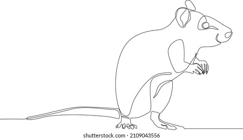 Kontinuierliche Zeichnung des chinesischen Zodiaks im Neuen Jahr, Mouse zodiac. Vektorgrafik. Hintergrund.