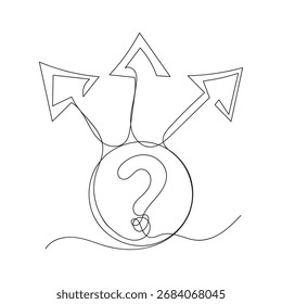 continuous line drawing choice icon illustration vector