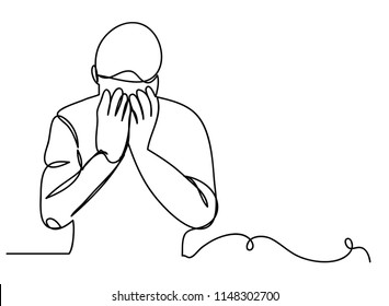 Continuous line drawing Christian prayer  vector illustration 
