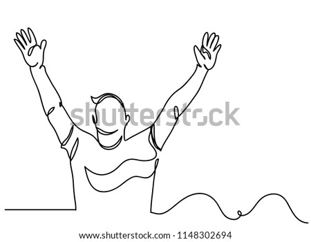 Continuous line drawing of Christian prayer, vector illustration.