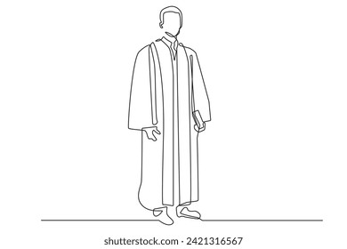 continuous line drawing of Christian priest clothing. Single line vector of Christian priest clothing.