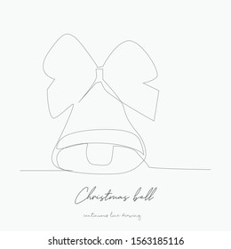continuous line drawing. christmas bell. simple vector illustration. christmas bell concept hand drawing sketch line.