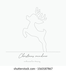 continuous line drawing. christmas reindeer. simple vector illustration. christmas reindeer concept hand drawing sketch line.