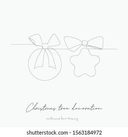 continuous line drawing. christmas tree decoration. simple vector illustration. christmas tree decoration concept hand drawing sketch line.
