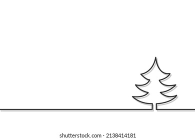 Continuous line drawing of christmas tree.