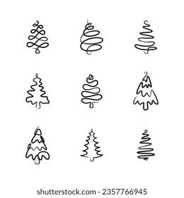Continuous line drawing Christmas