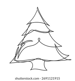 Línea continua que dibuja el árbol de navidad